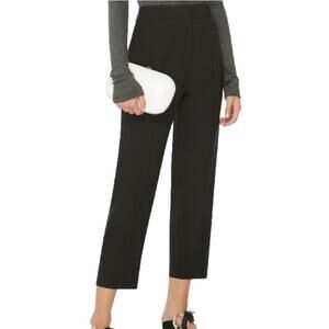 Jil Sander Mid-Rise Straight-Leg Ankle Trousers Black Wool-Cashmere Size 34